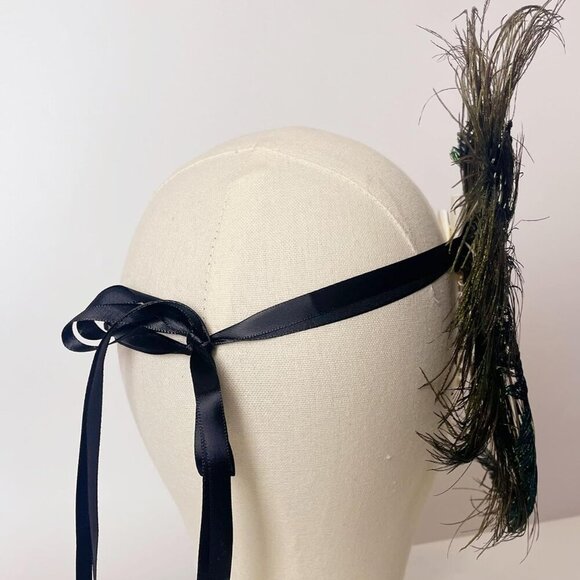 Feather Headpiece for Women Green Peacock 1920s Gatsby Roaring 20s Style